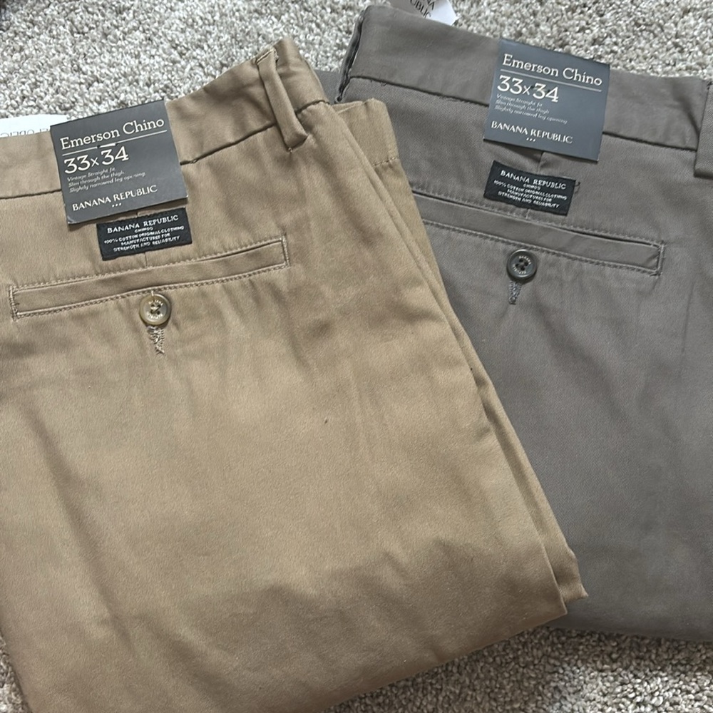Two pairs of Banana Republic Emerson Chinos brand new with tags. - Picture 6 of 6
